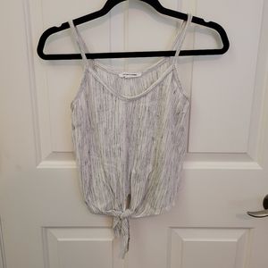 Caution to the Wind Gray and White Tank